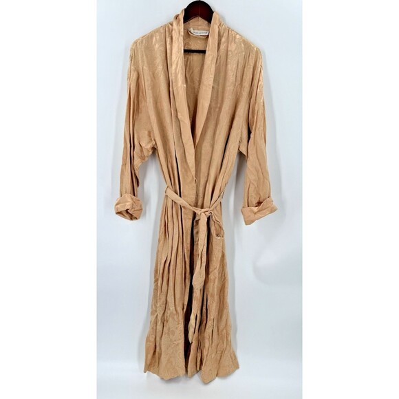 VINTAGE 90's Victoria Secret Gold Full Length Robe USA Made With Pockets MEDIUM - Picture 7 of 11